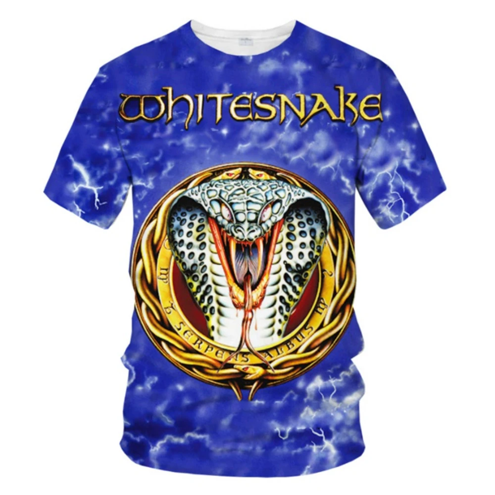 Summer fashion trend 3D printing cool personalized print music pattern music band casual comfortable short sleeved top