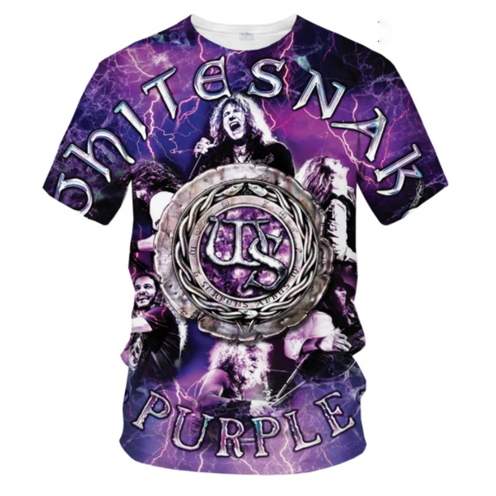 Summer fashion trend 3D printing cool personalized print music pattern music band casual comfortable short sleeved top