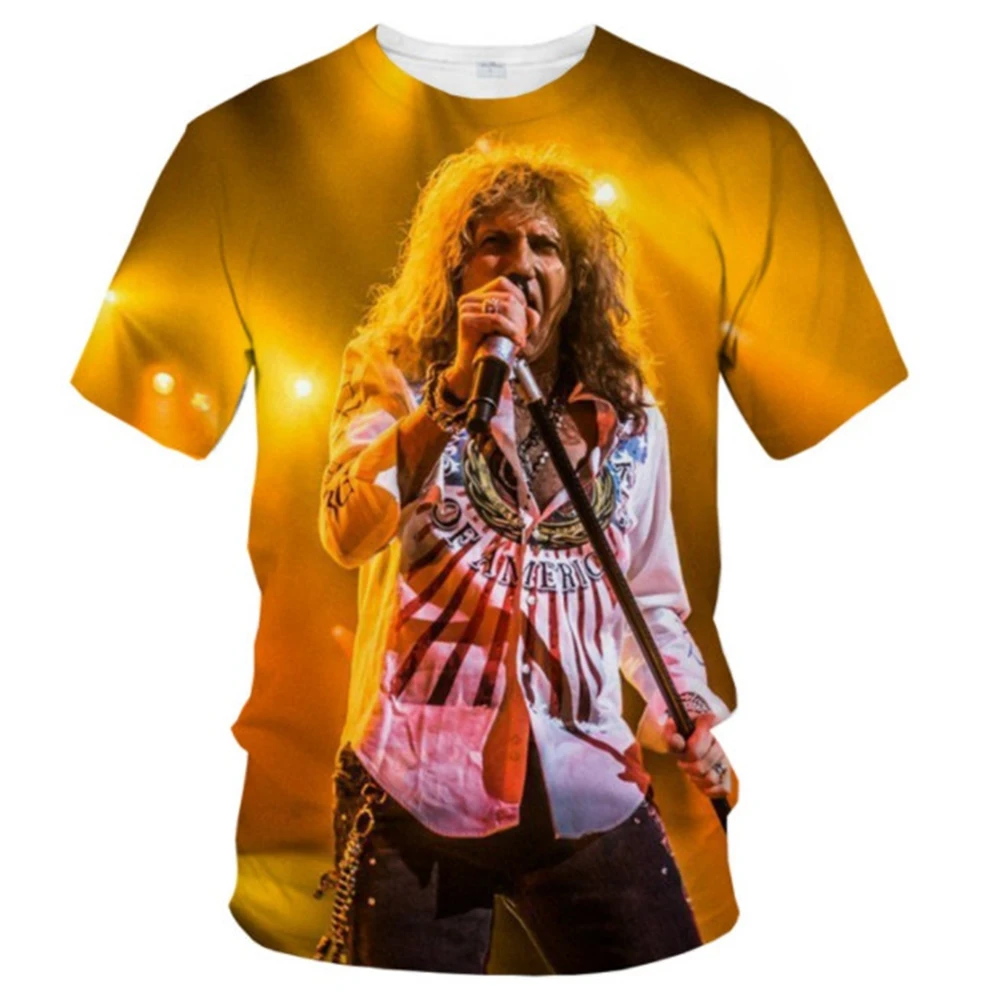 Summer fashion trend 3D printing cool personalized print music pattern music band casual comfortable short sleeved top