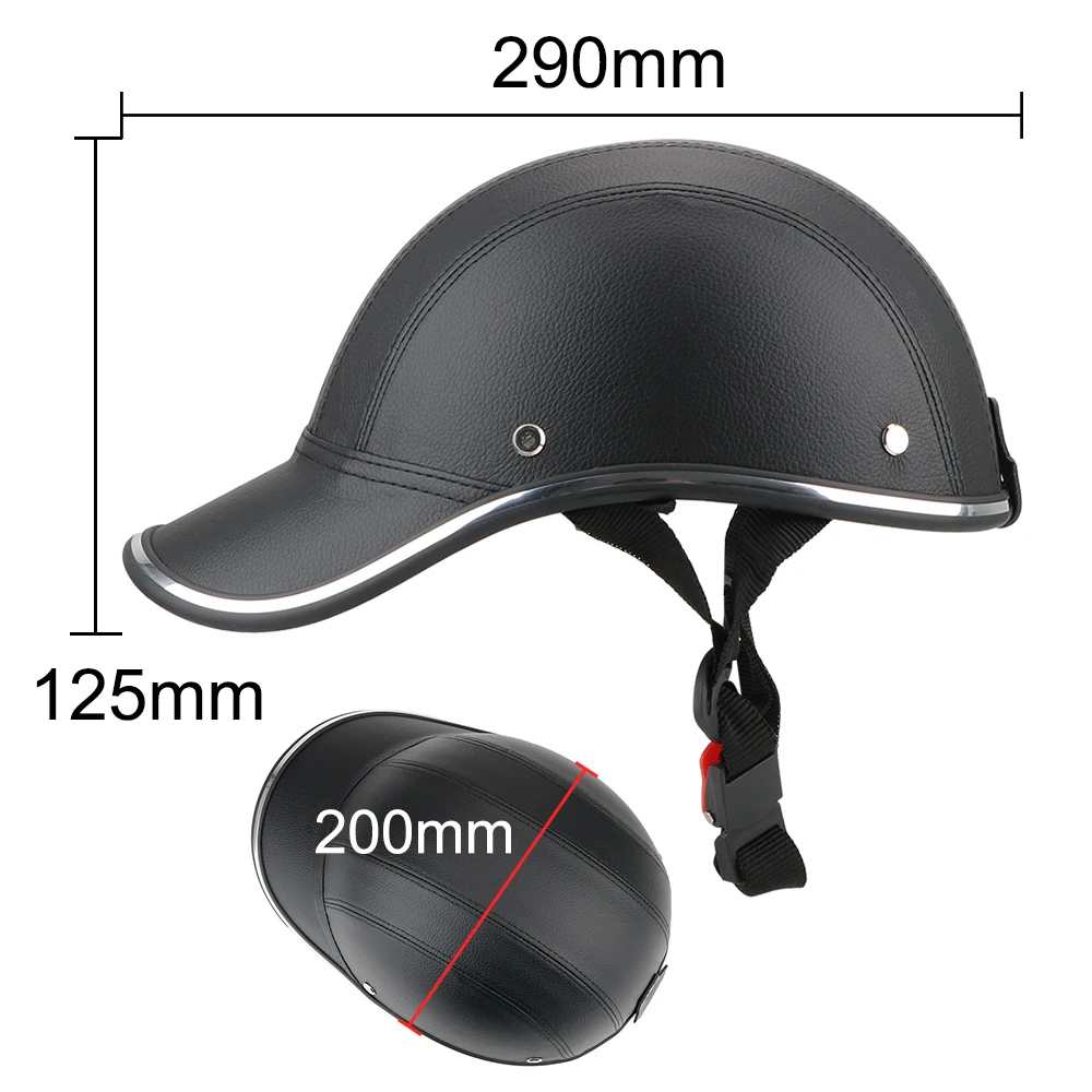 Baseball Cap Style Safety Hard Hat For Cafe Racer Chopper Scooter Motorcycle Half Helmet