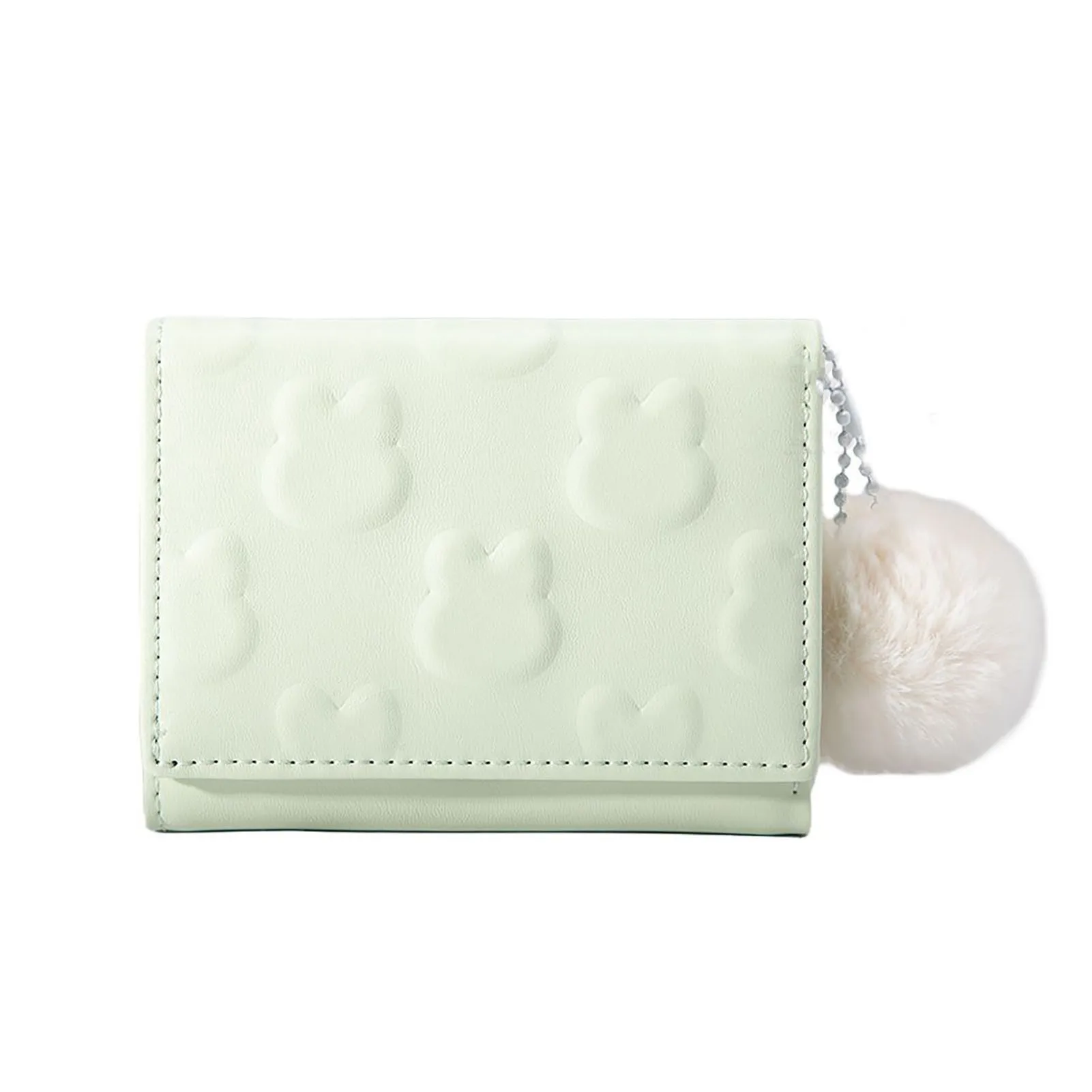 Cute Cartoon Rabbit Coin Purse Women Short Foldable PU Wallet Card Holder Girls Pink Clutch Bags Trendy Candy Color Wallets