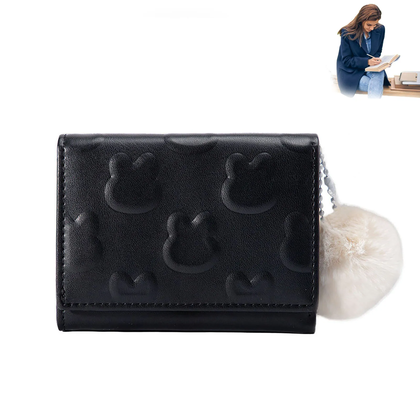 Cute Cartoon Rabbit Coin Purse Women Short Foldable PU Wallet Card Holder Girls Pink Clutch Bags Trendy Candy Color Wallets