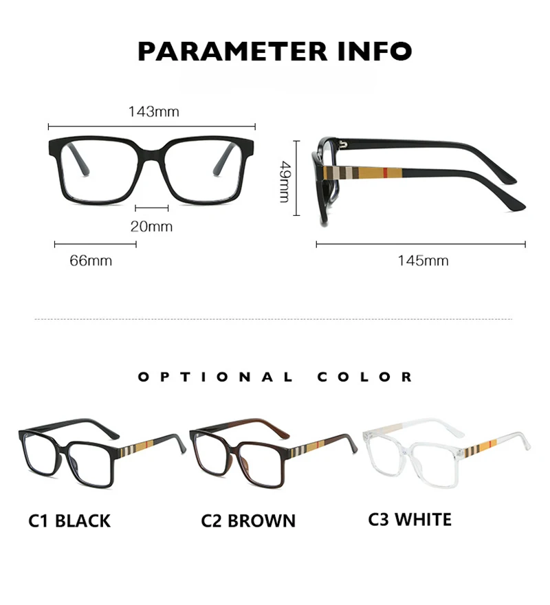 Retro Square Anti Blue Light Optical Glasses Frames For Women Men Brand Designer Female Fashion Computer Eyeglasses