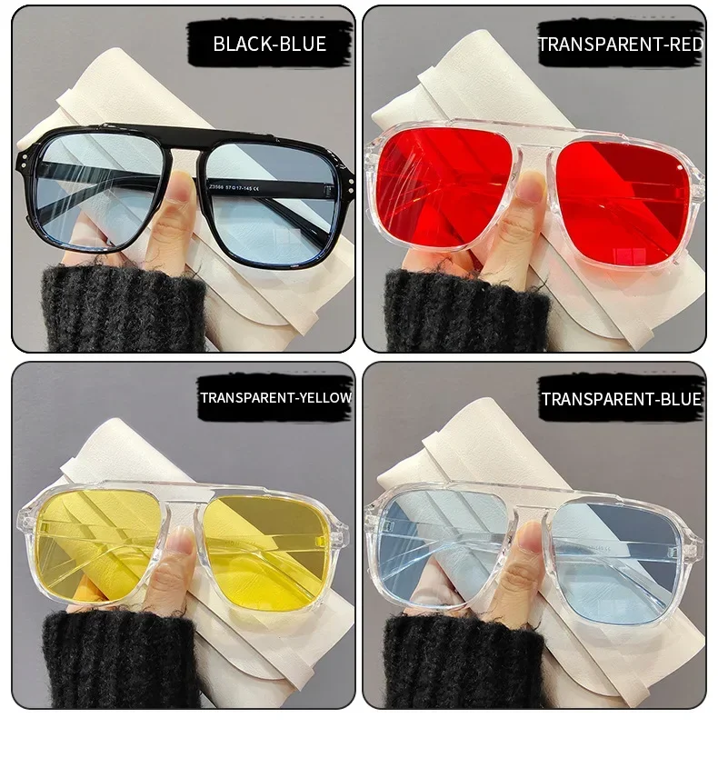 Fashion Female Sun Shades Eyewear Men Women Fashion Double Beam Sunglasses Vintage Outdoor Travel Driving UV400 Goggles