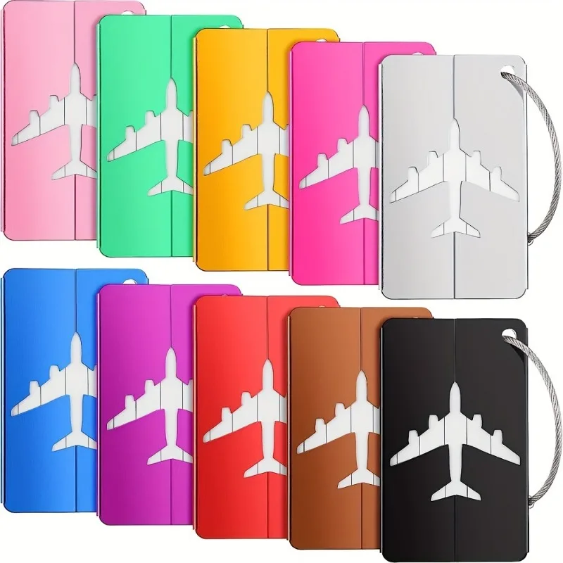 5/10pc Aluminum Travel Luggage Tag Durable Luggage Identification with Business Card Holder Fashion Tag Travel Accessories
