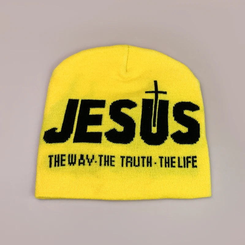 Y2K Letter Cross Street Wool Knitted Hats Autumn and Winter Hip Hop Warm Personal Comfortable Versatile Fashion Jacquard Weave