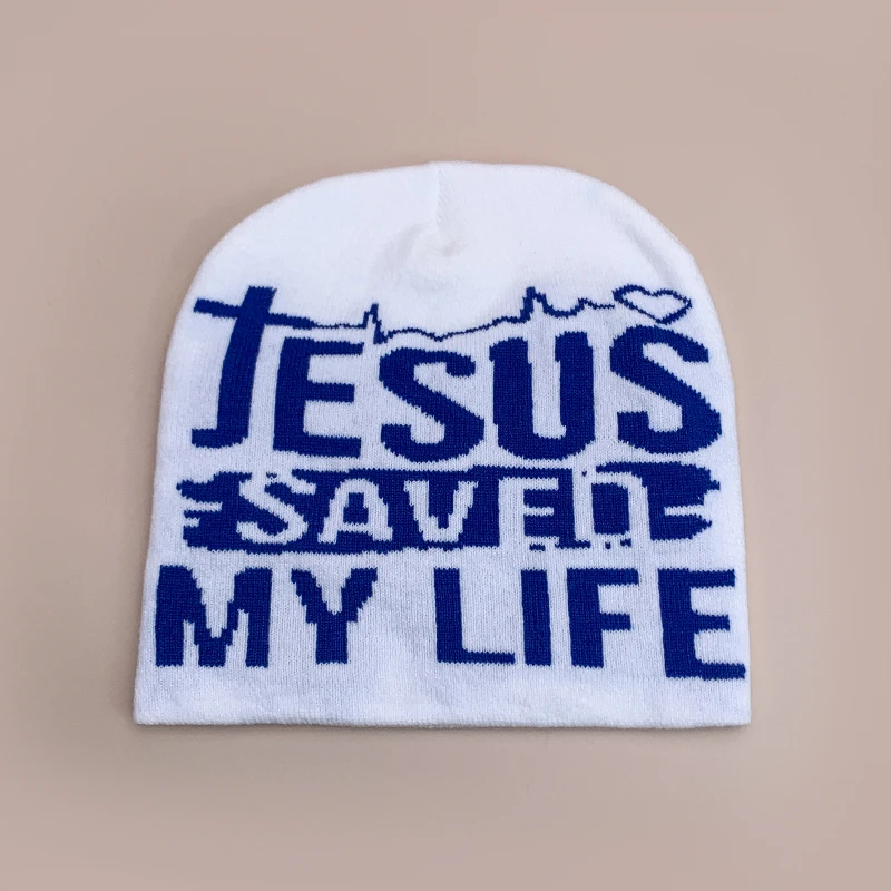 Y2K Letter Cross Street Wool Knitted Hats Autumn and Winter Hip Hop Warm Personal Comfortable Versatile Fashion Jacquard Weave