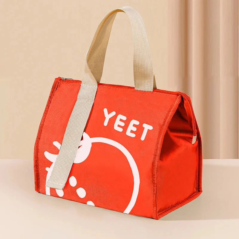 Portable Thermal Lunch Box Bags for Women Kids Food Storage Handbags Travel Picnic Pouch Insulated Cooler Bento Bag