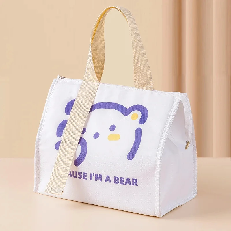 Portable Thermal Lunch Box Bags for Women Kids Food Storage Handbags Travel Picnic Pouch Insulated Cooler Bento Bag