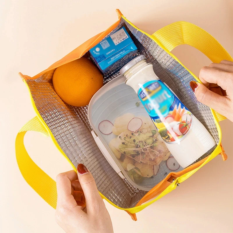 Portable Thermal Lunch Box Bags for Women Kids Food Storage Handbags Travel Picnic Pouch Insulated Cooler Bento Bag