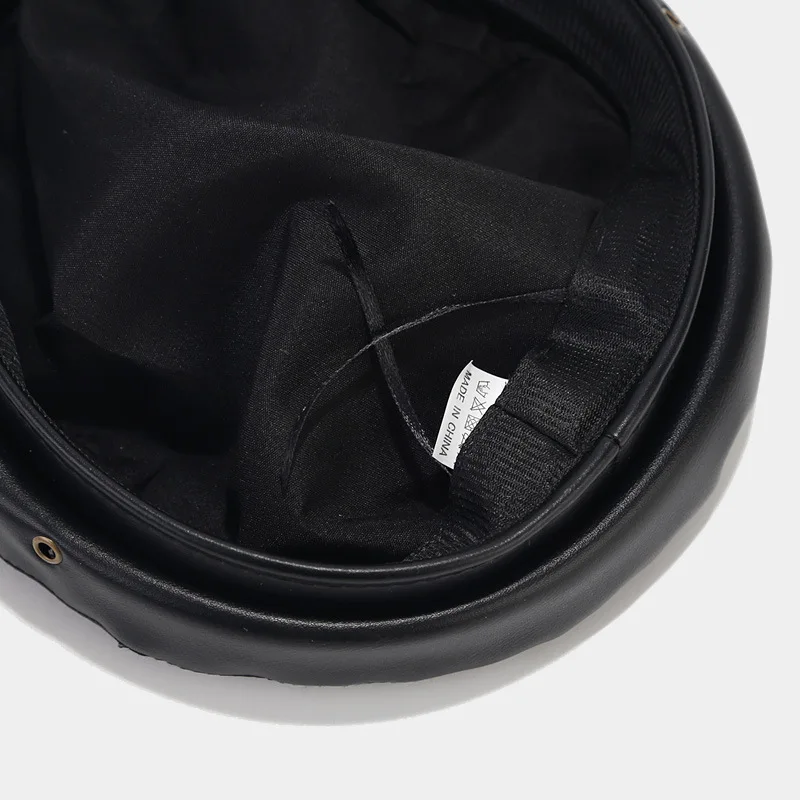 Fashion PU Leather Beret Vintage England Flat Newsboy Caps Outdoor Casual Army Cap