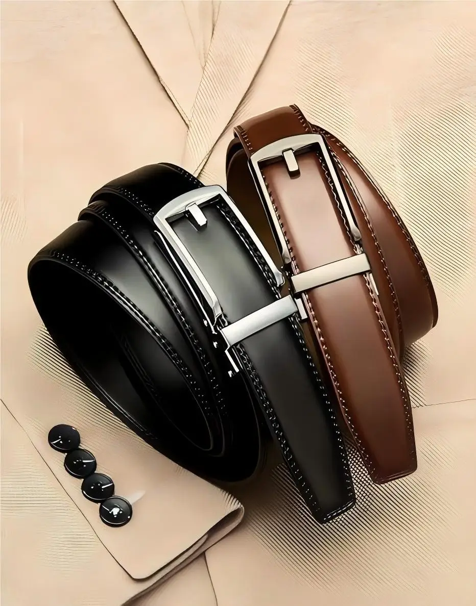 Ratchet Belt - Men’s Dress Automatic Buckle Belt 1 3/8" Comfort Click - Perfect Companion to Men's Oxfords