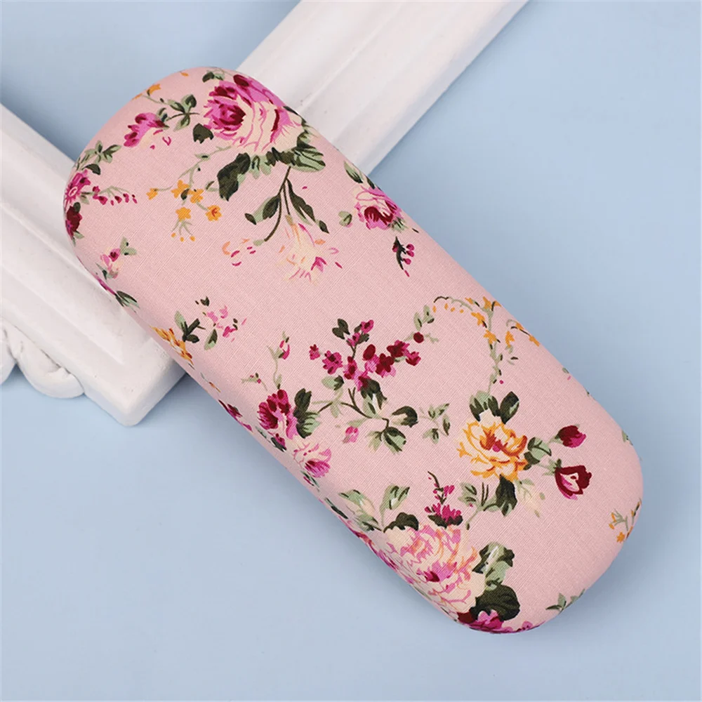 Retro Floral Glasses Case Flower Printed Cloth Reading Glasses Box Hard Eyewear Protector Women Optical Glasses Storage Case