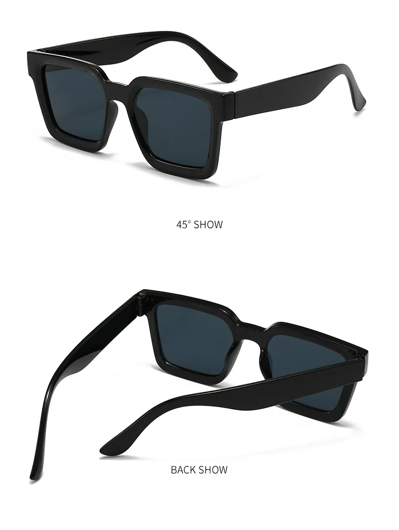 New Vintage Sunglasses Women Men Square Big PC Frame Sun Glasses Female Brand Retro Shades Fashion Sunglasses for Male Female