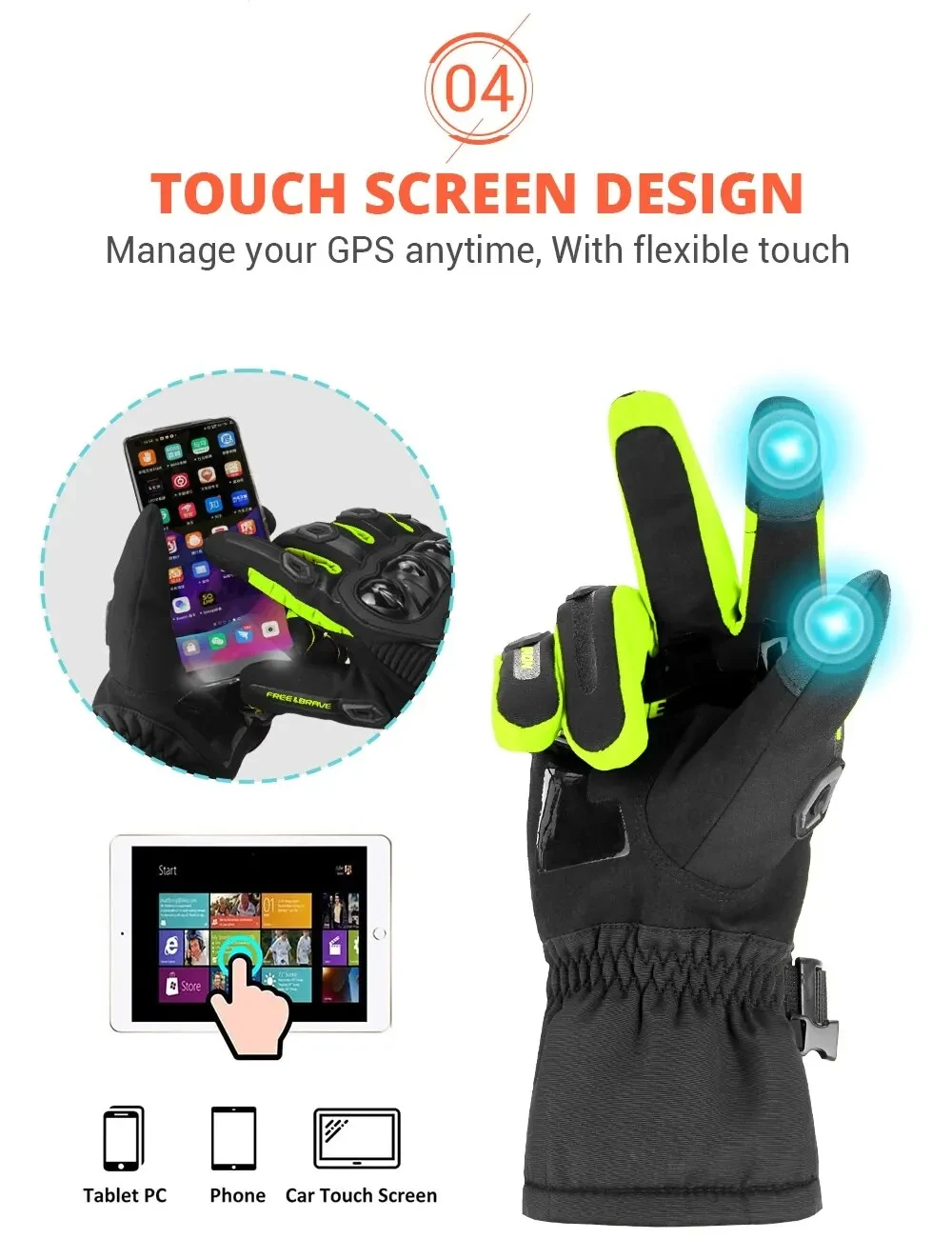 Motorcycle Gloves Waterproof Windproof Full Finger Moto Motorbike Riding Gloves Touch Screen Moto Motocross Gloves Winter