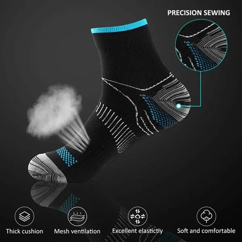 1Pairs Plantar Fasciitis Socks with Arch Support for Men & Women - Best Ankle Compression Socks for Foot and Heel Pain Relief -