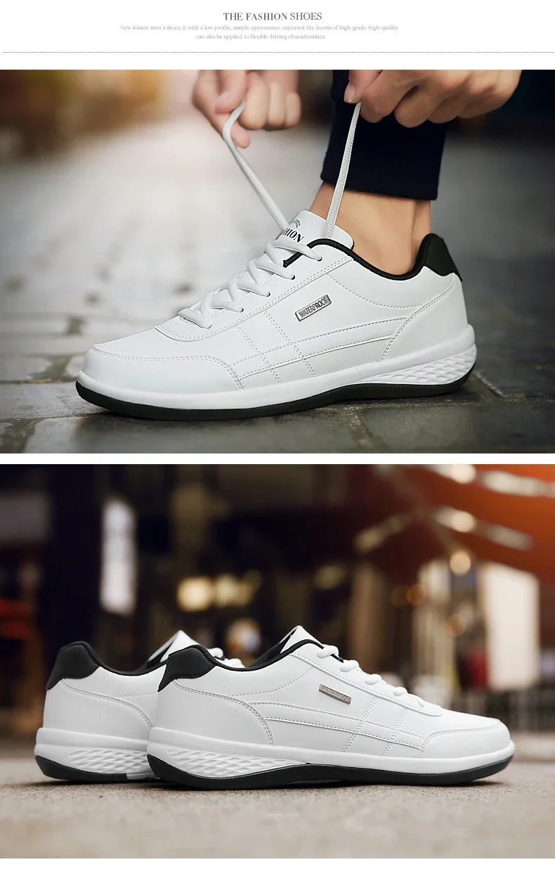 MAEDEF Shoes for Men Leather Sneaker Waterproof Casual Comfortable Men's Sneaker Lace Up Footwear Vulcanized Man Shoe Masculino