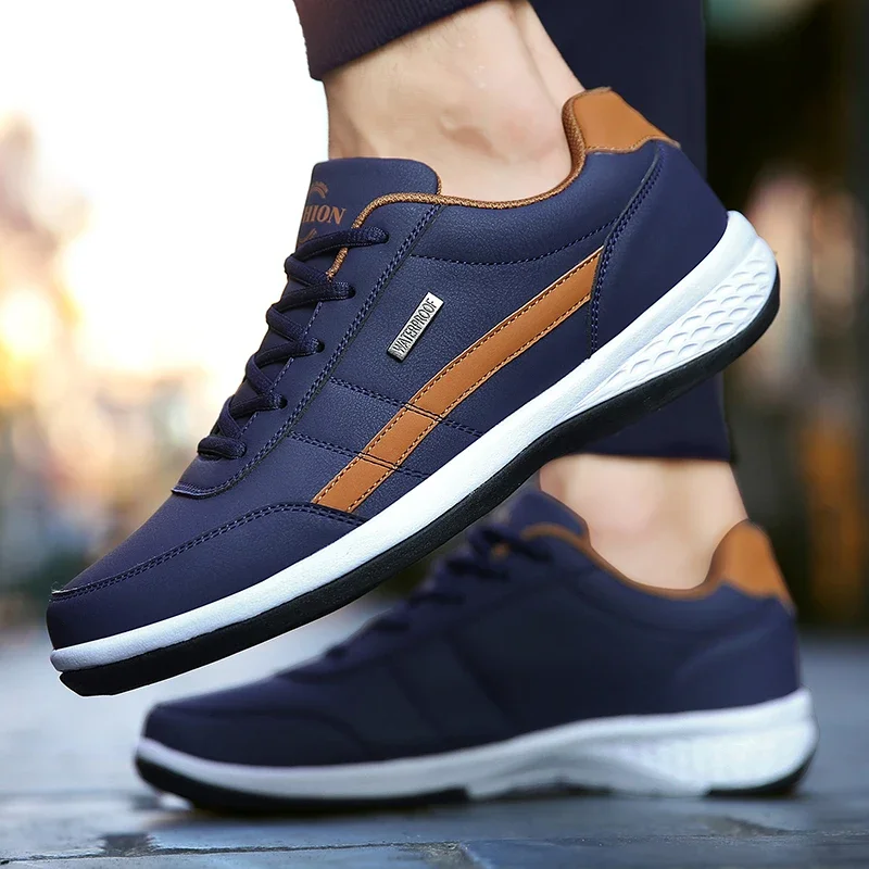 MAEDEF Shoes for Men Leather Sneaker Waterproof Casual Comfortable Men's Sneaker Lace Up Footwear Vulcanized Man Shoe Masculino