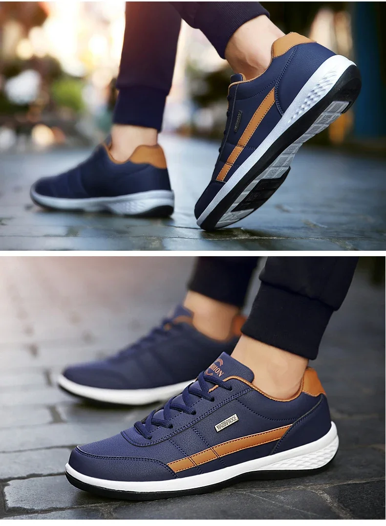 MAEDEF Shoes for Men Leather Sneaker Waterproof Casual Comfortable Men's Sneaker Lace Up Footwear Vulcanized Man Shoe Masculino