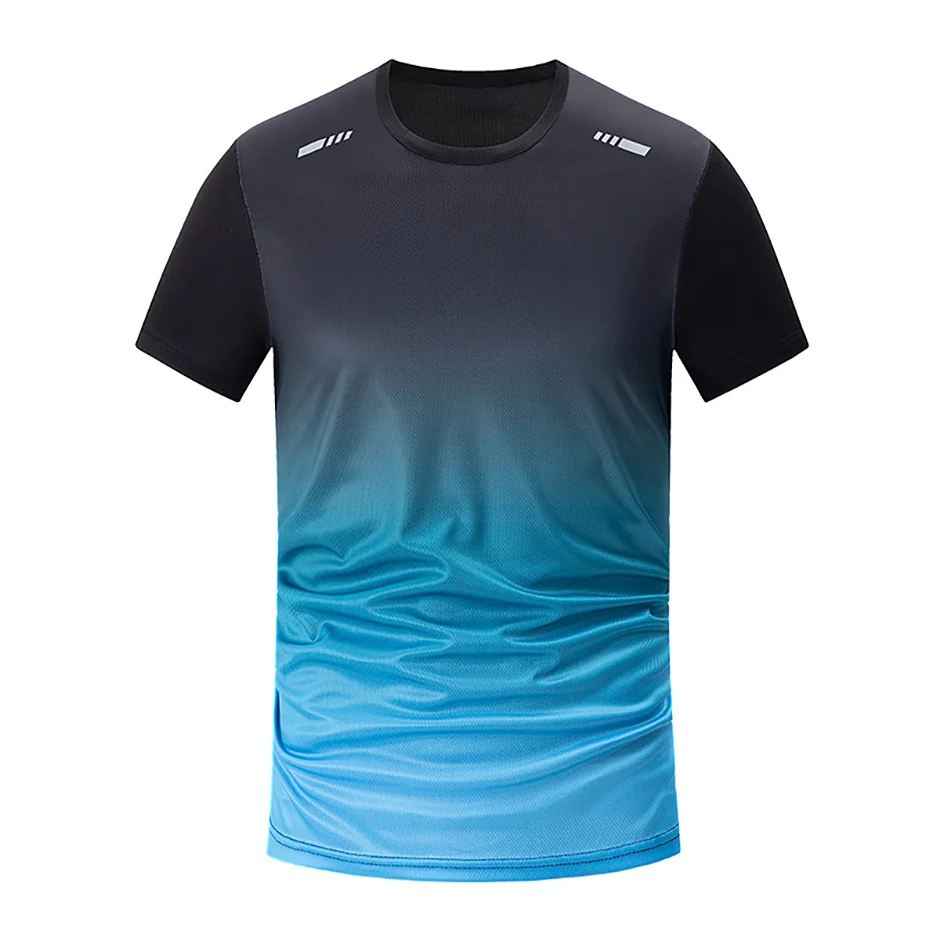 1/4/6 Pcs Men's Plus Size Gradient Quick-Drying Short-Sleeved Teenagers Loose Sports Running Fitness Football Basketball T-Shirt