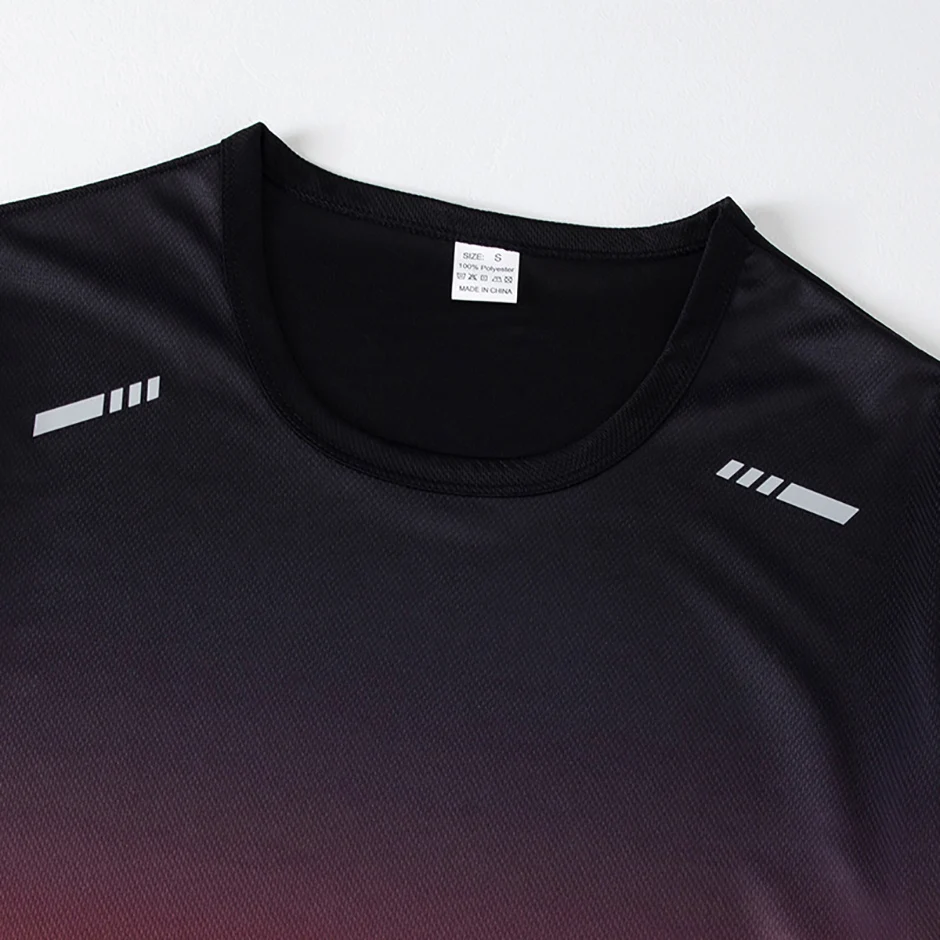 1/4/6 Pcs Men's Plus Size Gradient Quick-Drying Short-Sleeved Teenagers Loose Sports Running Fitness Football Basketball T-Shirt