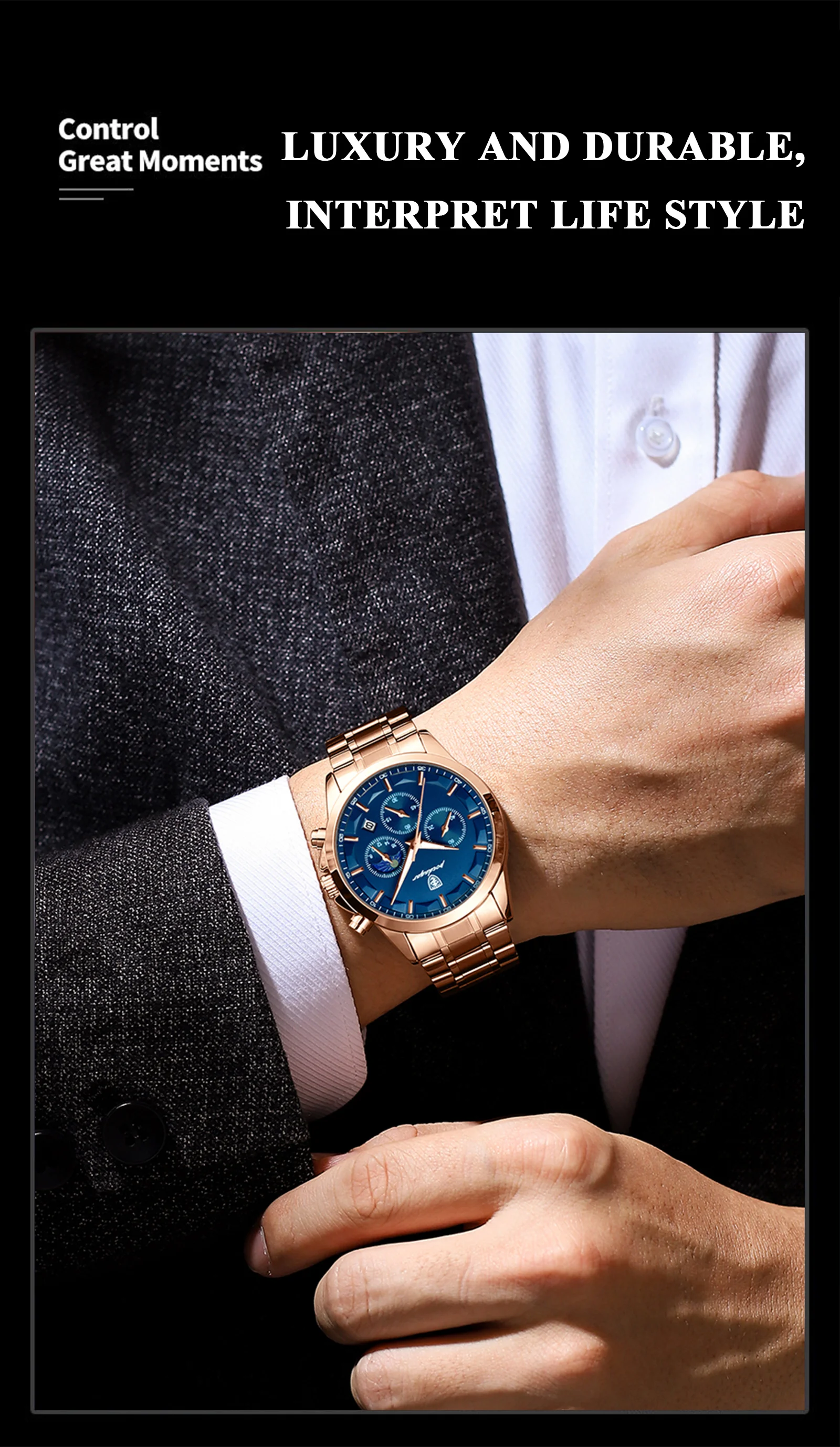 POEDAGAR Luxury Man Wristwatch Military Waterproof Luminous Chronograph Men Watch Stainless Steel Men's Quartz Watches+box Reloj