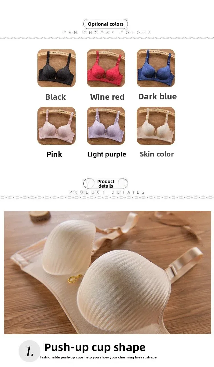 8CM Thick Padded Push Up Bra for Small Chest Seamless Wireless Comfort T-Shirt Bra Natural Lingerie with Adjustable Straps