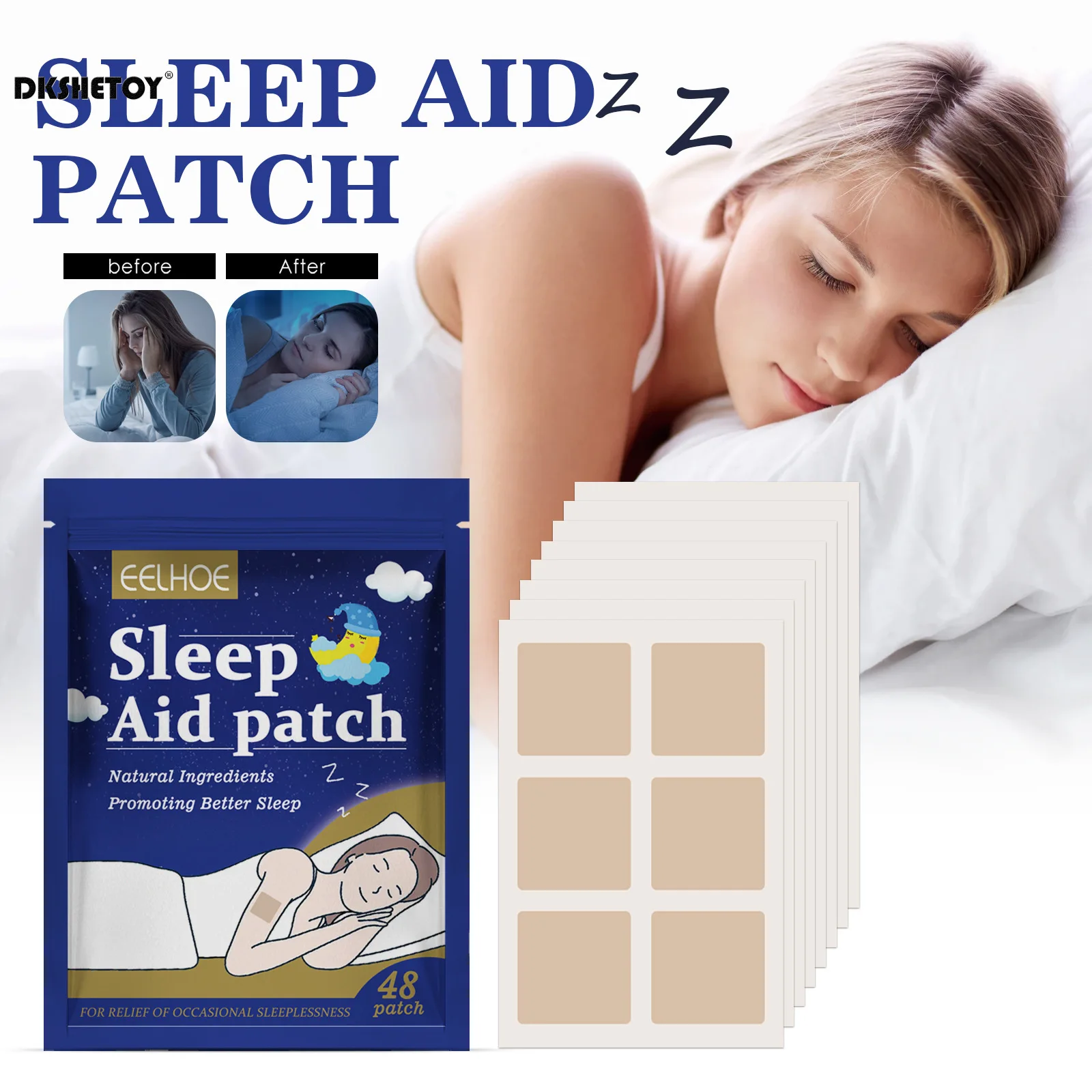 48pcs/96pcs sleep patches natural sleeping Insomnia Relief Patch Herbal Medical Improve Insomnia Stickers