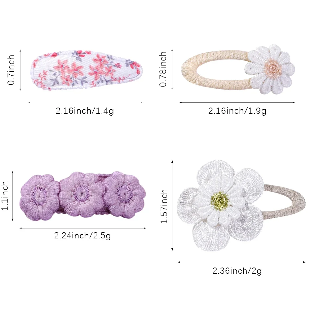 5Pcs/Set Mini Baby Girl Cute HairClip Print Cotton Alloy Hairclip for Toddler Girl Lovely Kid Headwear Baby Hair Accessories