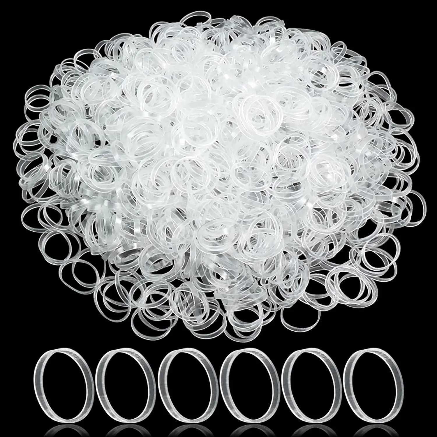 200-1500Pcs Girls Disposable Rubber Bands Clear Elastic Hair Bands Children Ponytail Holder Ties Headband Kids Hair Accessories