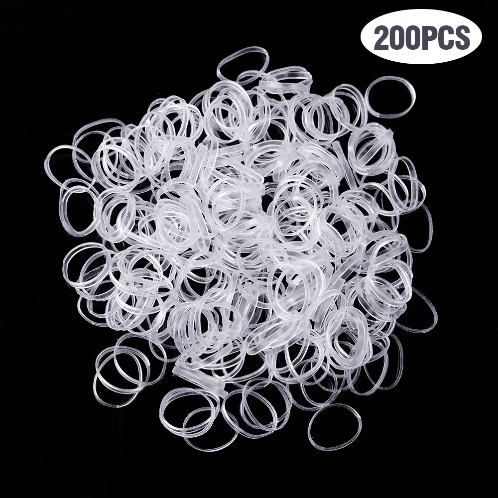 200-1500Pcs Girls Disposable Rubber Bands Clear Elastic Hair Bands Children Ponytail Holder Ties Headband Kids Hair Accessories