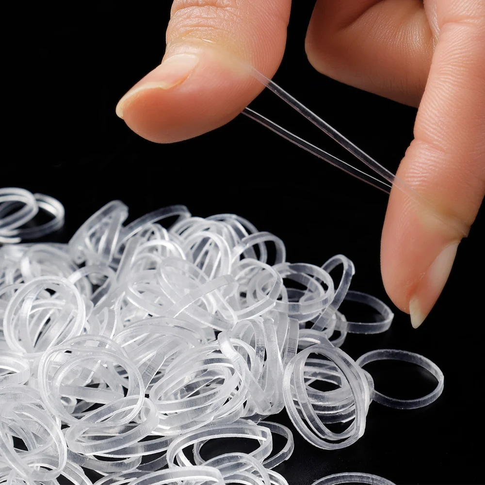 200-1500Pcs Girls Disposable Rubber Bands Clear Elastic Hair Bands Children Ponytail Holder Ties Headband Kids Hair Accessories