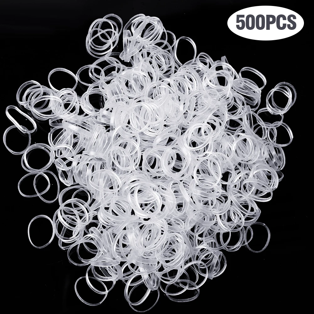 200-1500Pcs Girls Disposable Rubber Bands Clear Elastic Hair Bands Children Ponytail Holder Ties Headband Kids Hair Accessories