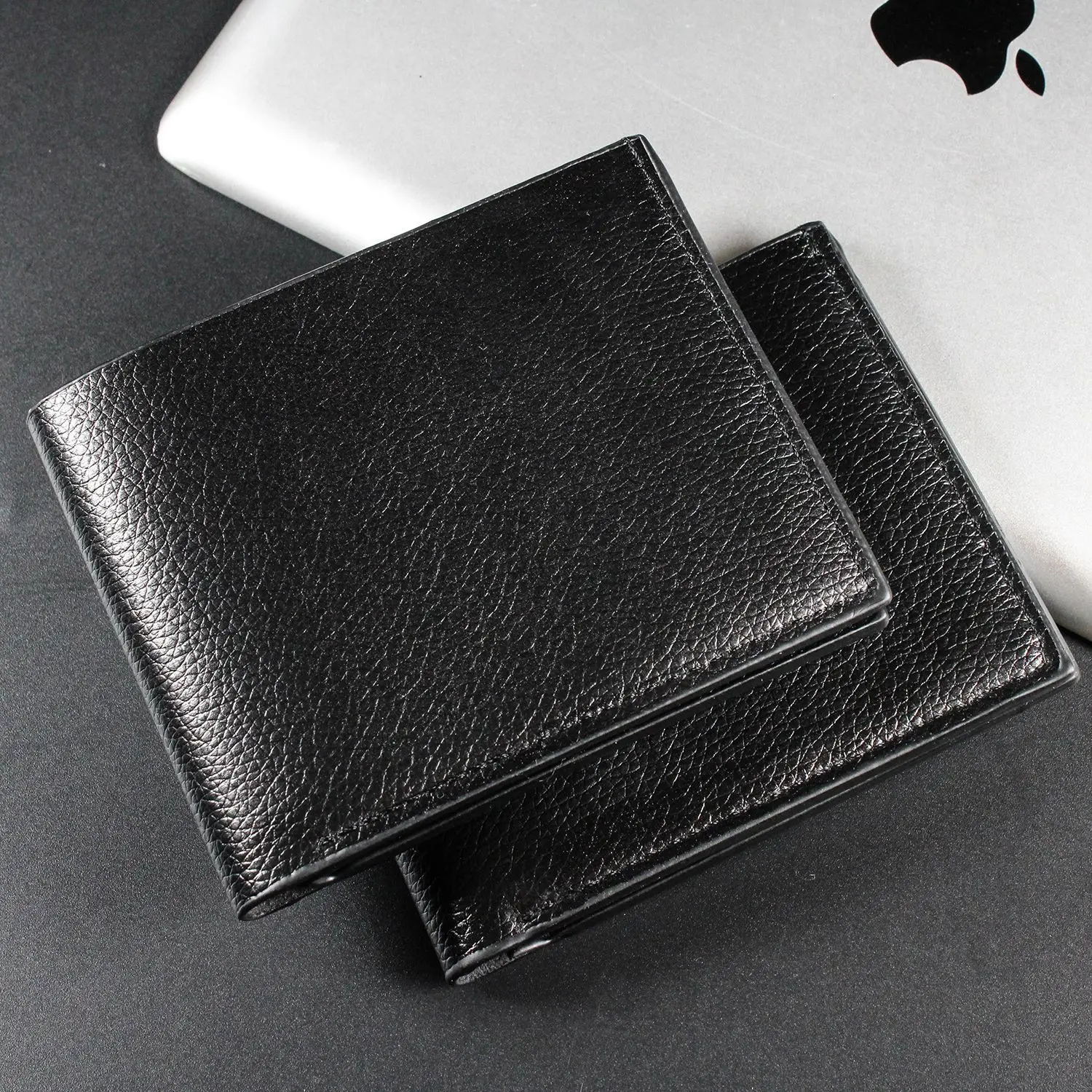 Fashion Men's Solid Color Horizontal Short Style Leather Wallet with Multiple Card Slots and A Clear ID Window for Students