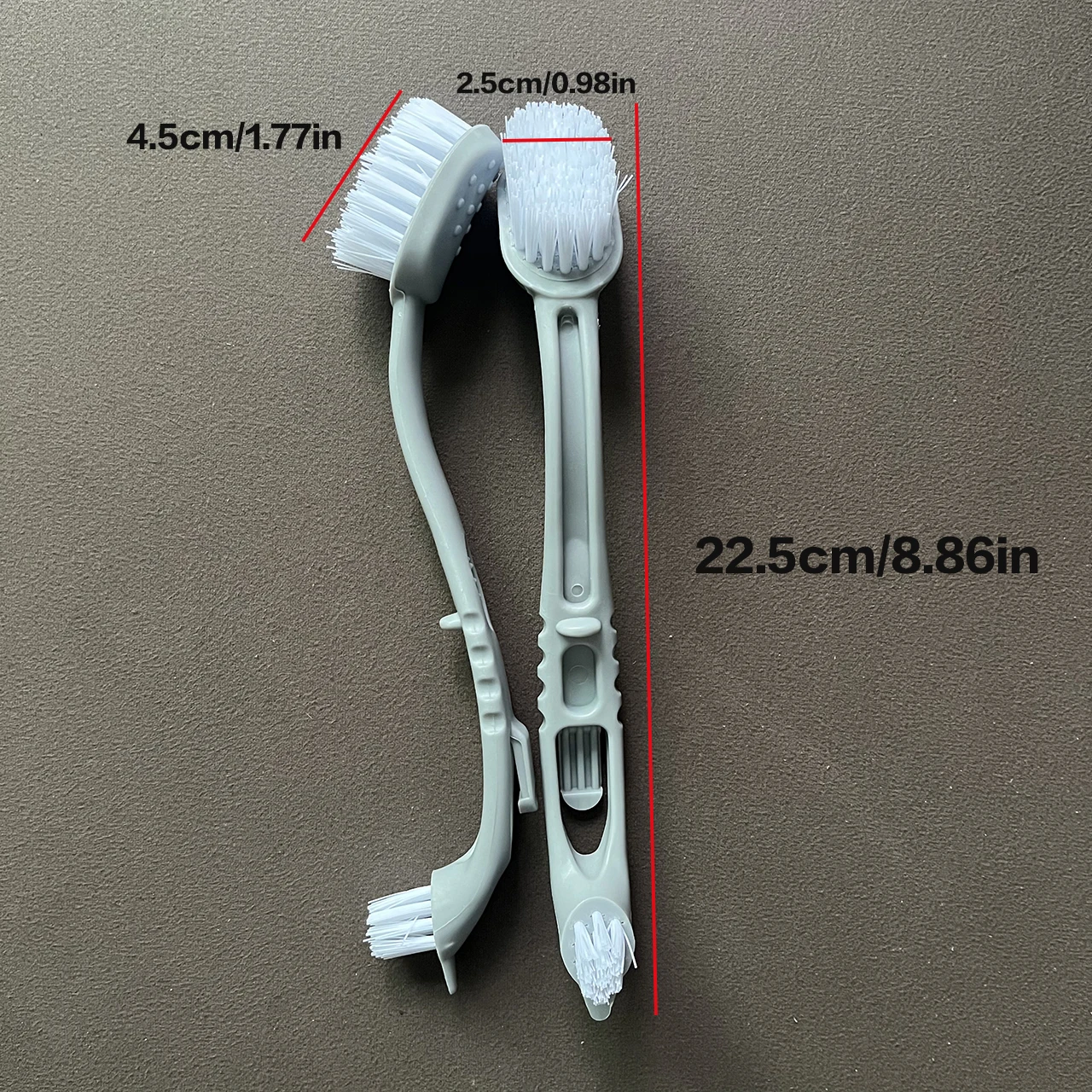 1pc, Dual-Headed Long Handle Cleaning Brush, Soft Bristle Shoe Brush, Shoes Cleaning Brush, Stains Removal Brush, Multifunctiona