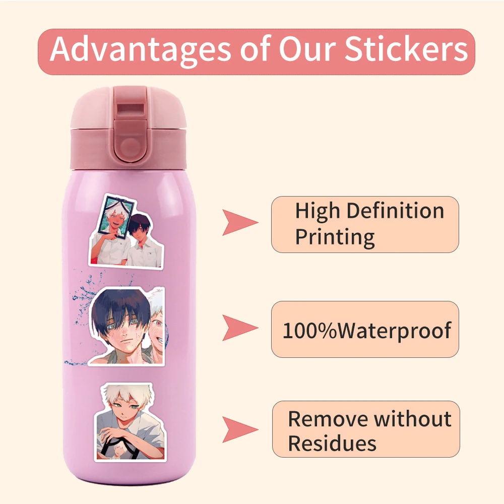 50pcs The Summer Hikari Died Stickers Cool Yoshiki Hikaru Sticker Laptop Bike Skateboard Suitcase Bike Aesthetics Decals