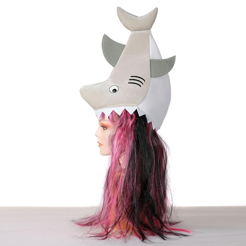 Halloween Shark Headgear Oversized Hat Party Holiday Hat for Teens Men Women N58F