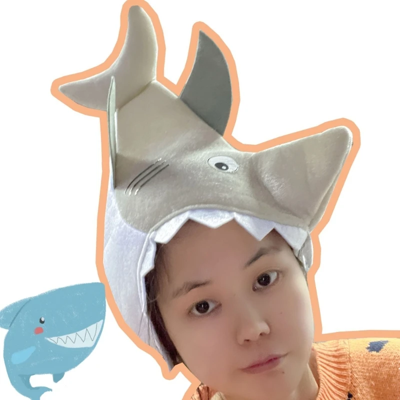 Halloween Shark Headgear Oversized Hat Party Holiday Hat for Teens Men Women N58F
