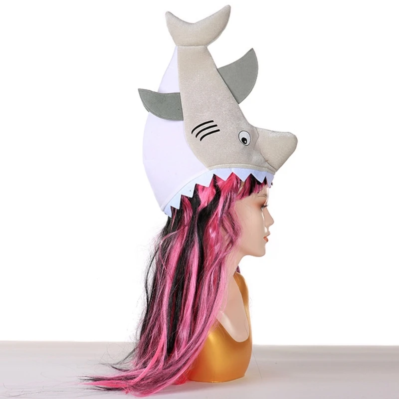 Halloween Shark Headgear Oversized Hat Party Holiday Hat for Teens Men Women N58F