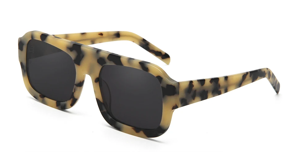 VEH Brand Design Acetate Big Vintage Pilot Sunglasses Men Oversized Frame Square Sun Glasses For Women Sunnies Female UV400
