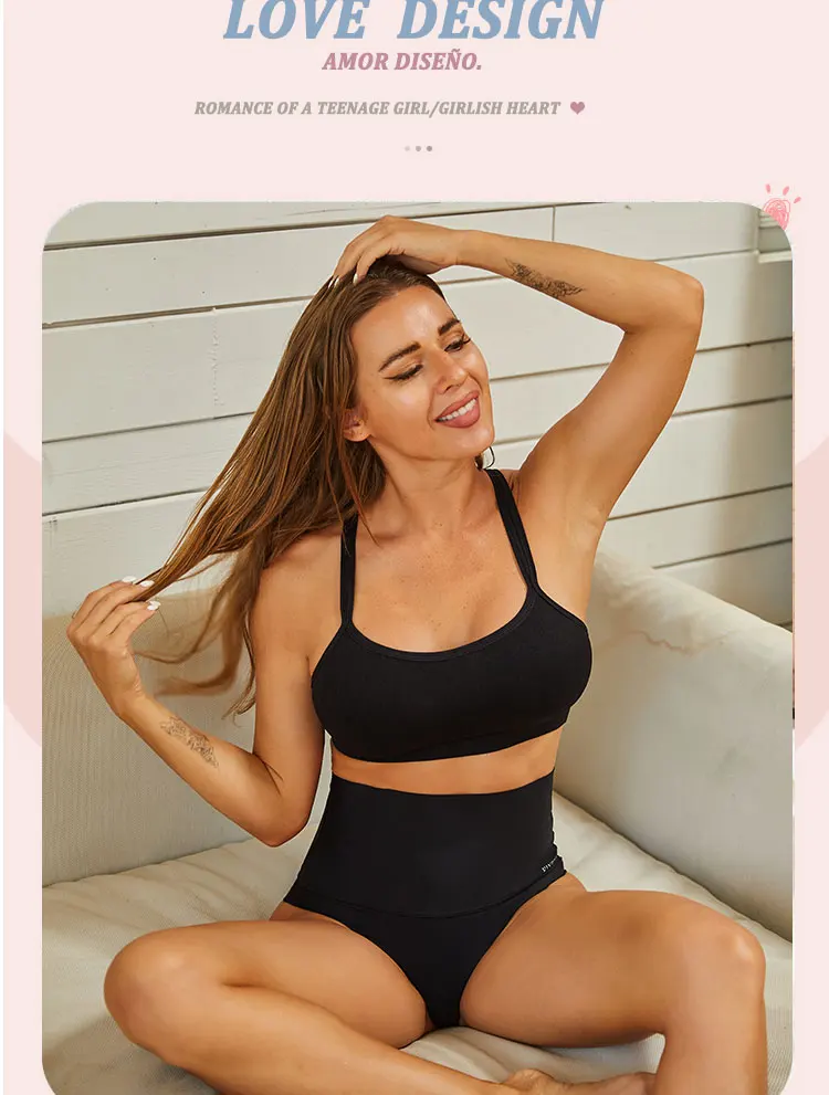 2Pcs/Set High Waist Panties Women Body Slimming Underwear Breathable Comfortable Briefs Solid Briefs Breathable Lingerie