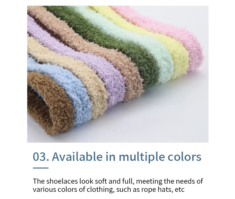 Fall Autumn Winter Fuzzy Shoelaces Soft 15mm Big Fat Plush Towel Laces Halloween Christmas Decoration for Adults Casual Sneakers