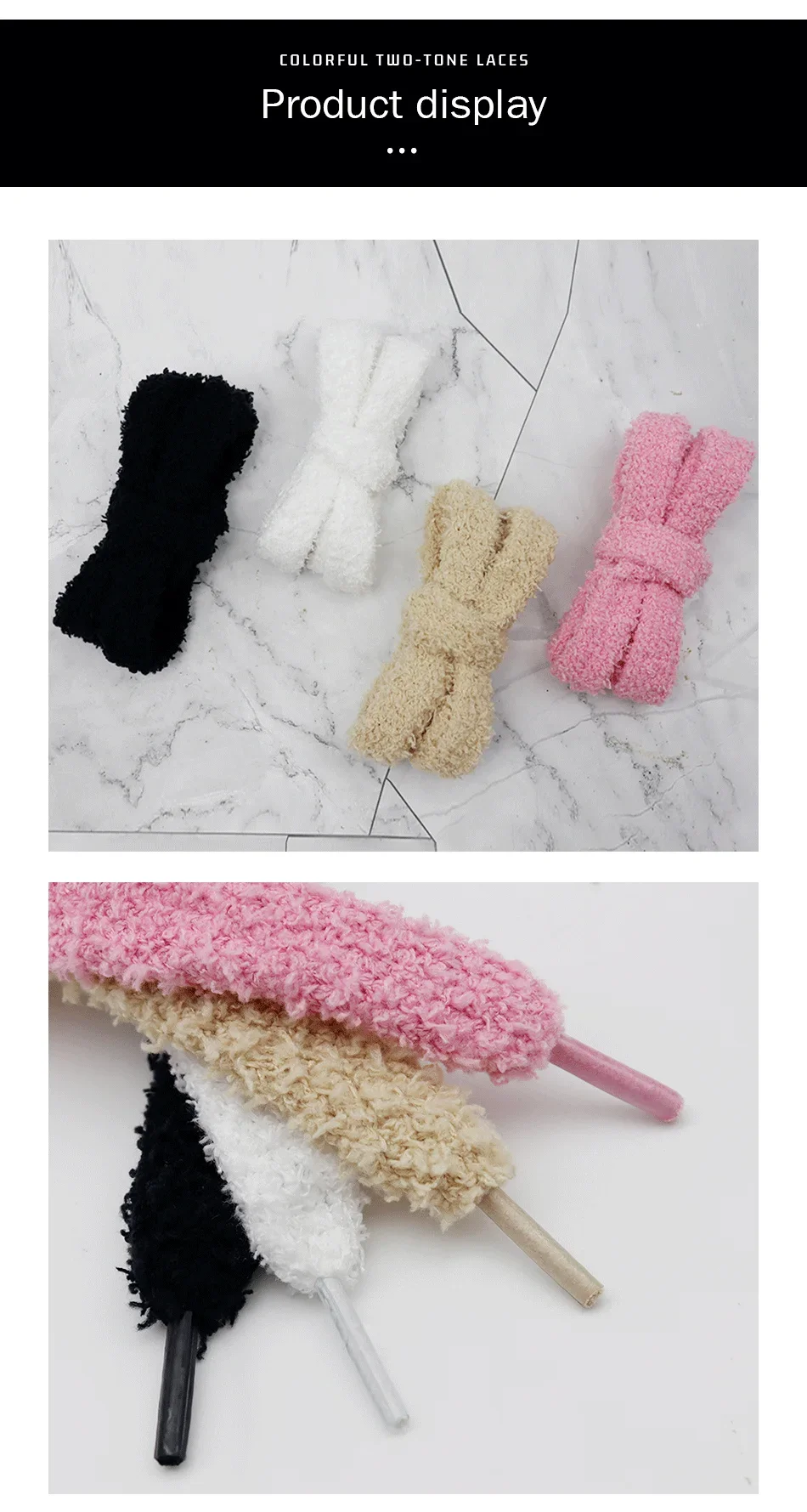 Fall Autumn Winter Fuzzy Shoelaces Soft 15mm Big Fat Plush Towel Laces Halloween Christmas Decoration for Adults Casual Sneakers