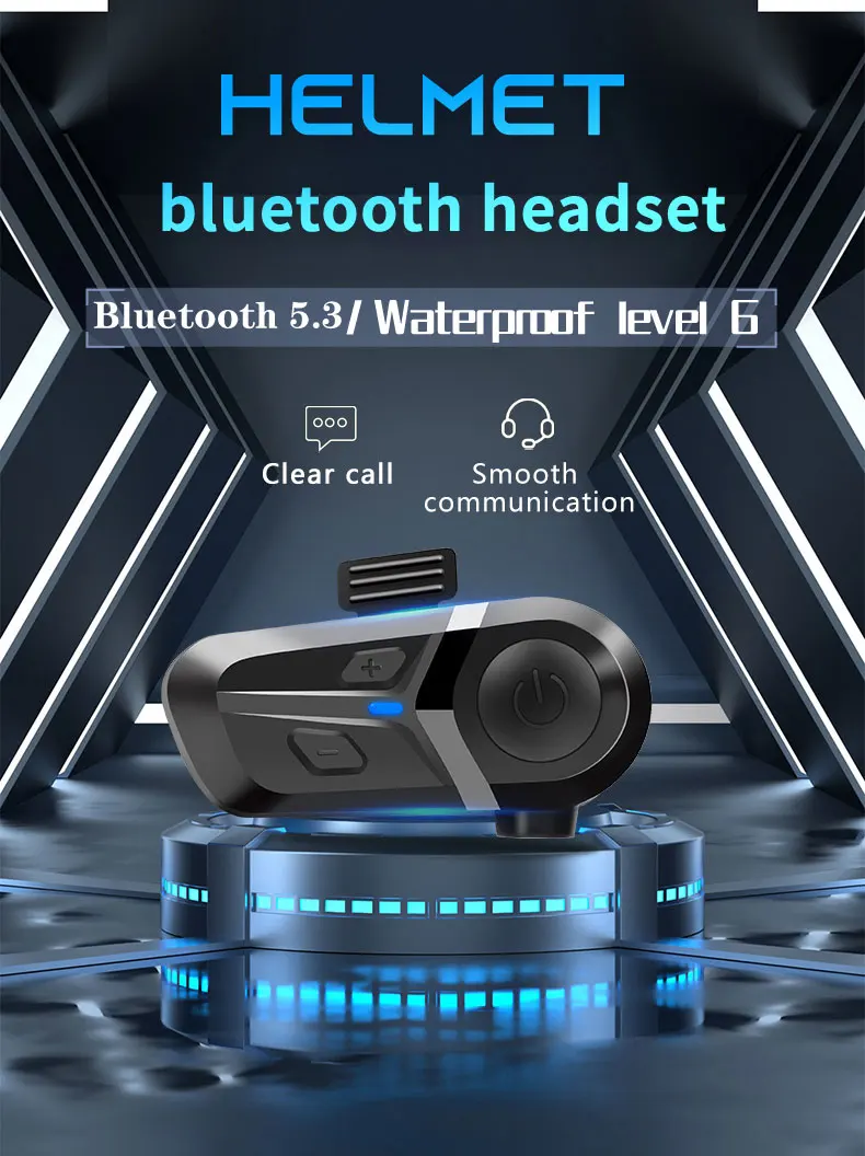 Wireless Motorcycle Helmet Headset Hands-free Call Phone Motorcycle Waterproof Earphone Music Player Moto Helmet