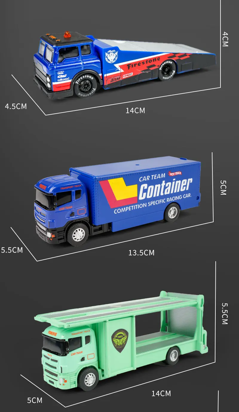 1:64 Alloy Truck Cab Model, Retro Style with Pull-Back Motor Action, Perfect Kids Toy, Miniature Collector's Item