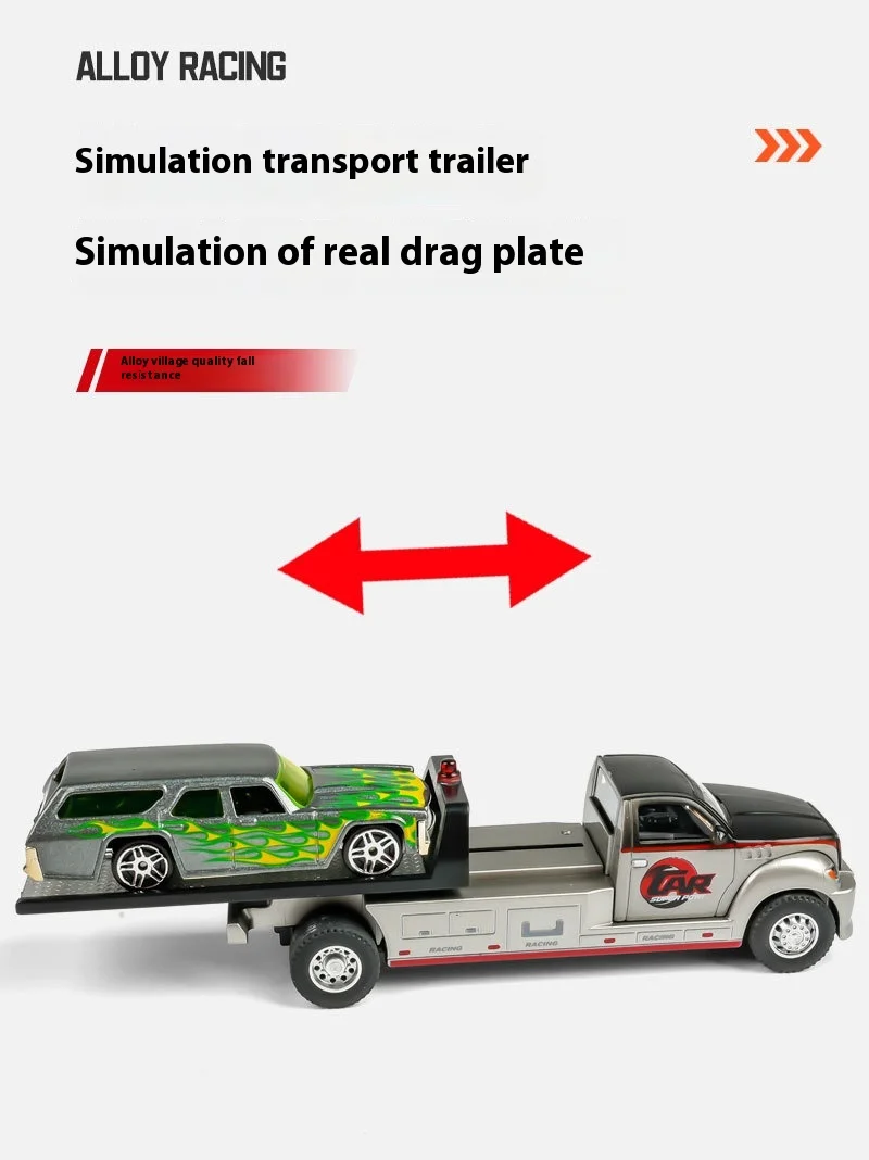 1:64 Alloy Truck Cab Model, Retro Style with Pull-Back Motor Action, Perfect Kids Toy, Miniature Collector's Item