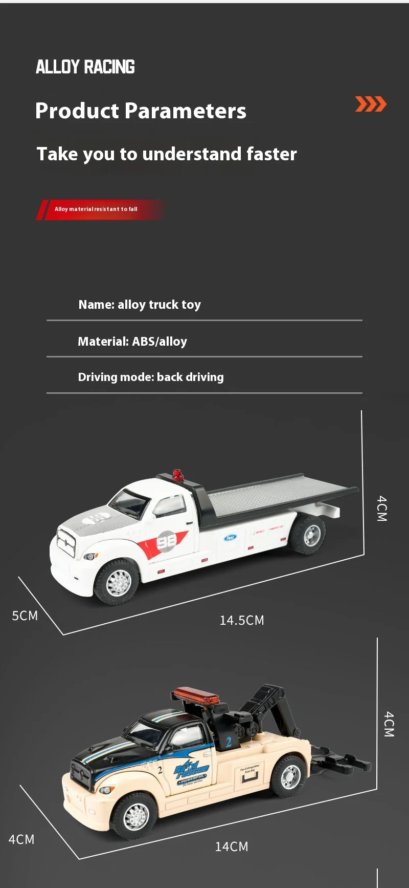 1:64 Alloy Truck Cab Model, Retro Style with Pull-Back Motor Action, Perfect Kids Toy, Miniature Collector's Item