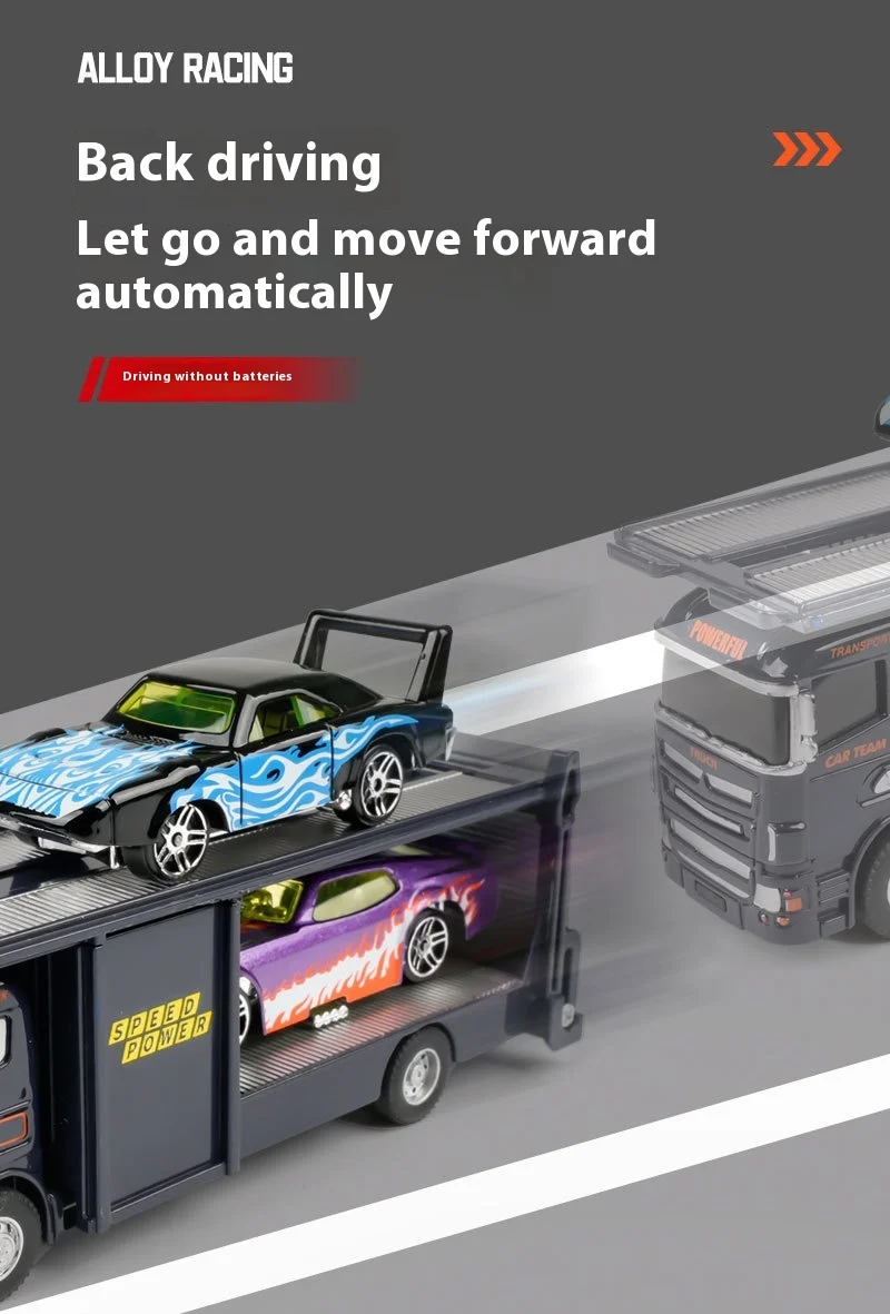 1:64 Alloy Truck Cab Model, Retro Style with Pull-Back Motor Action, Perfect Kids Toy, Miniature Collector's Item