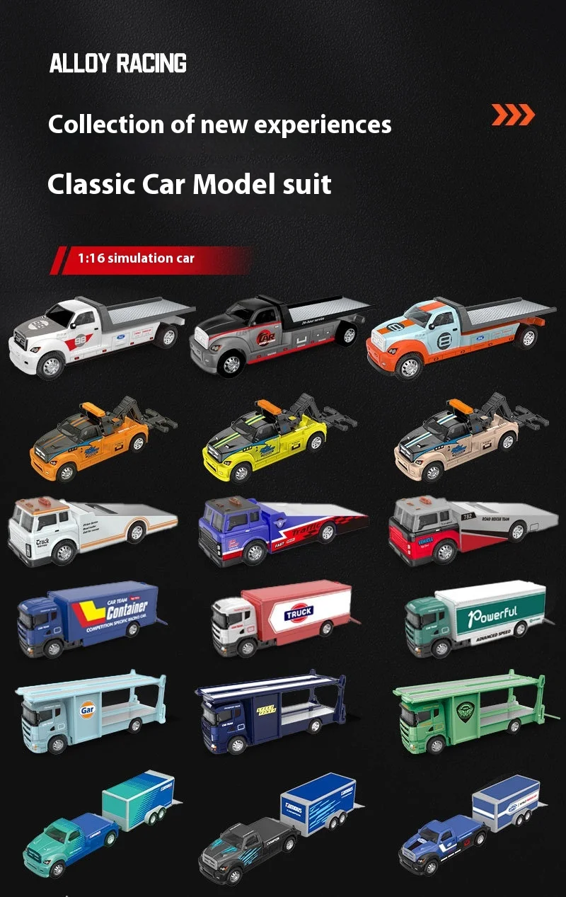 1:64 Alloy Truck Cab Model, Retro Style with Pull-Back Motor Action, Perfect Kids Toy, Miniature Collector's Item
