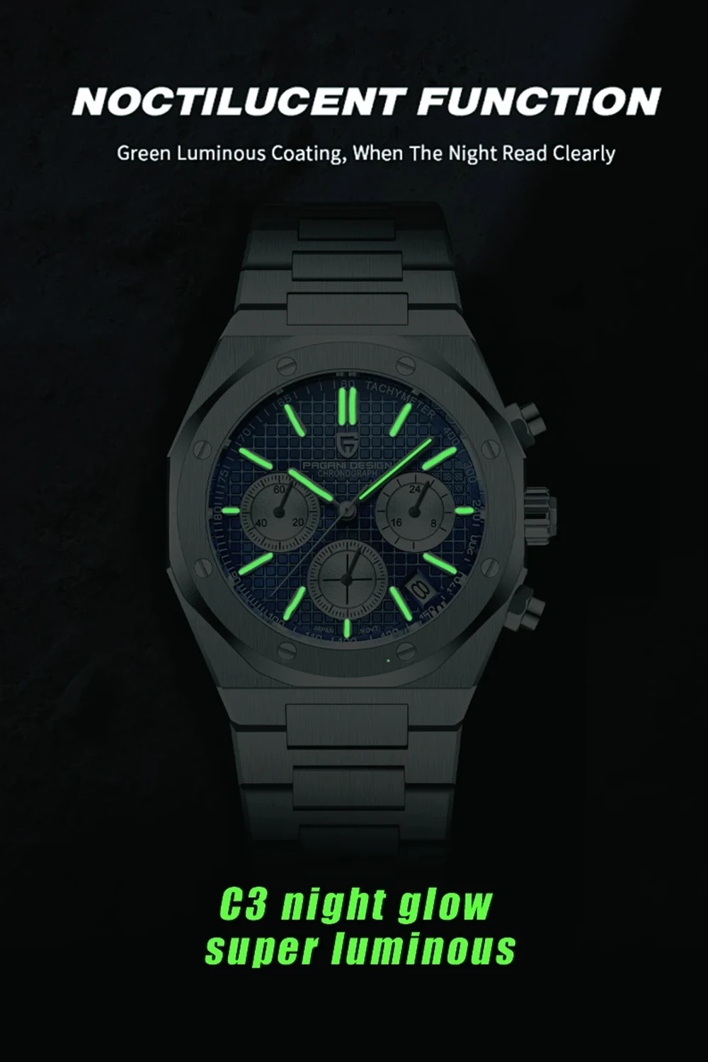 Pagani Design 2026 New VK63 Men's Business Quartz Watch Sapphire Stainless Steel 20Bar Waterproof Sports Chronometer Code Watch